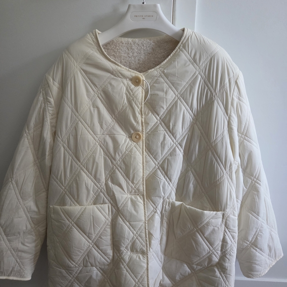 Cream Fleece Button-Up Jacket - Picture 2 of 2